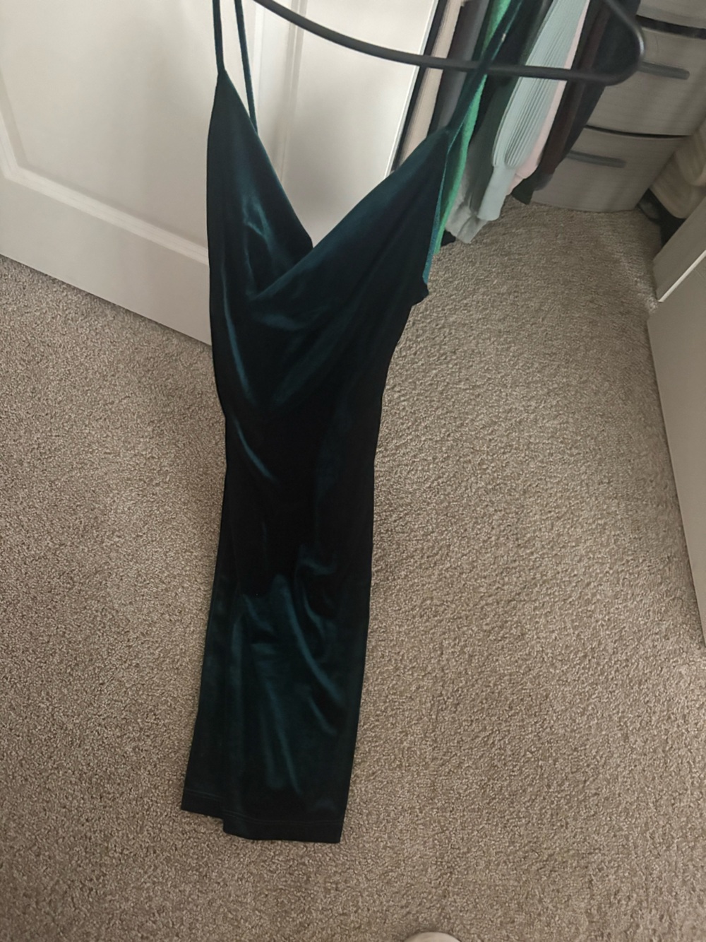 Lulus Dark Green Velvet Dress